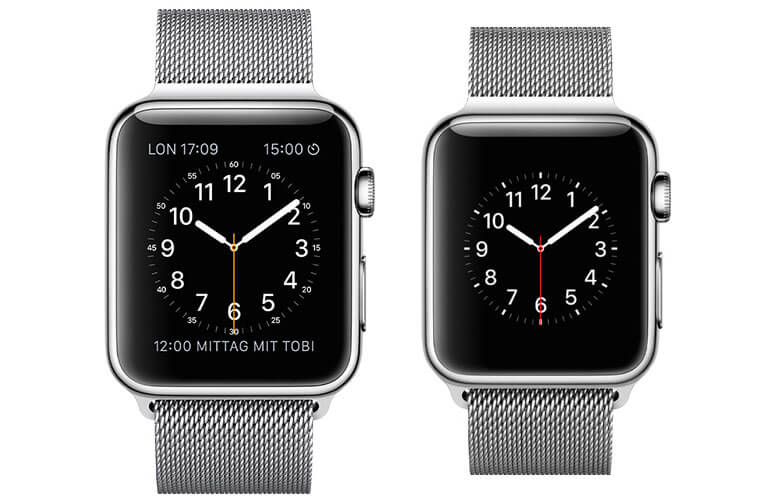 Apple Watch Edelstahl, Saphirglas und Milanaise-Armband