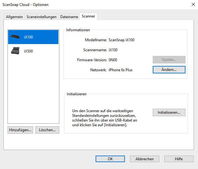 ScanSnap Cloud direktes Scannen in die Cloud - Konfiguration unter Windows