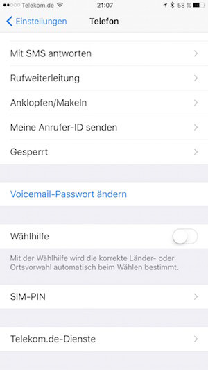 Wählhilfe in iOS 9