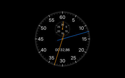 Apple iPhone unter iOS mit analoger Stoppuhr